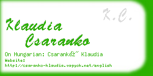 klaudia csaranko business card